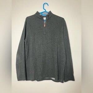 Mizzen +‎ Main 1/4 Zip Pullover Men’s M Gray  Soft Comfort Casual Preppy